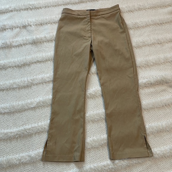 Vintage Y2K Arden b crop pants khaki capri tan beige glitter women’s size 0